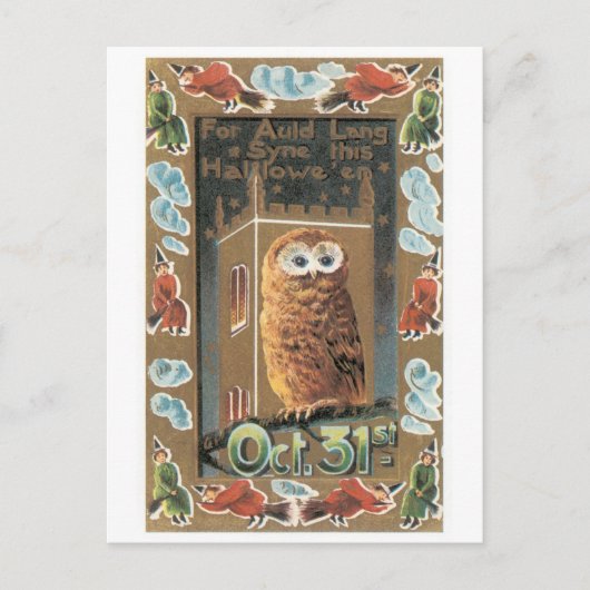 ouderwetse Halloween, Owl Briefkaart (Voorkant)
