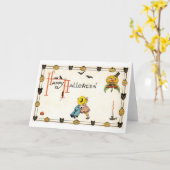 ouderwetse halloween, paar kaart (Gele Bloem)