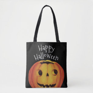 ouderwetse halloween, pompoen (jack-o'-lantaarn) tote bag