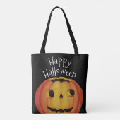 ouderwetse halloween, pompoen (jack-o'-lantaarn) tote bag (Achterkant)