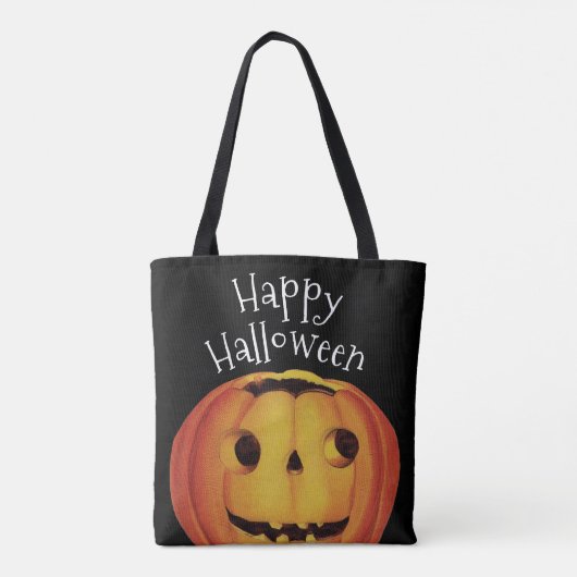 ouderwetse halloween, pompoen (jack-o'-lantaarn) tote bag (Achterkant)