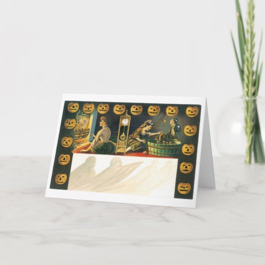 ouderwetse halloween, pompoen kaart (Voorkant)