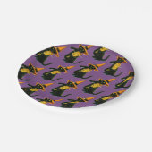 ouderwetse Halloween, witch cat die Violin speelt Papieren Bordje (Gekanteld)