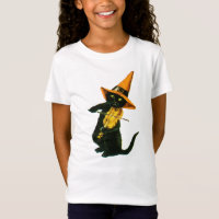 ouderwetse Halloween, witch cat die Violin speelt