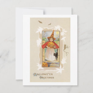 ouderwetse Halloween, witch girl Kaart