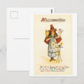 ouderwetse Halloween, witch girl met Owl Briefkaart (Voorkant / Achterkant)