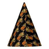 ouderwetse Halloween, witch girl met zwarte kat Feesthoedjes (Achterkant)