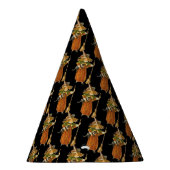 ouderwetse Halloween, witch girl met zwarte kat Feesthoedjes (Rechts)