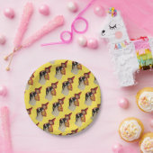 ouderwetse Halloween, witch girl met zwarte kat Papieren Bordje (Feest)