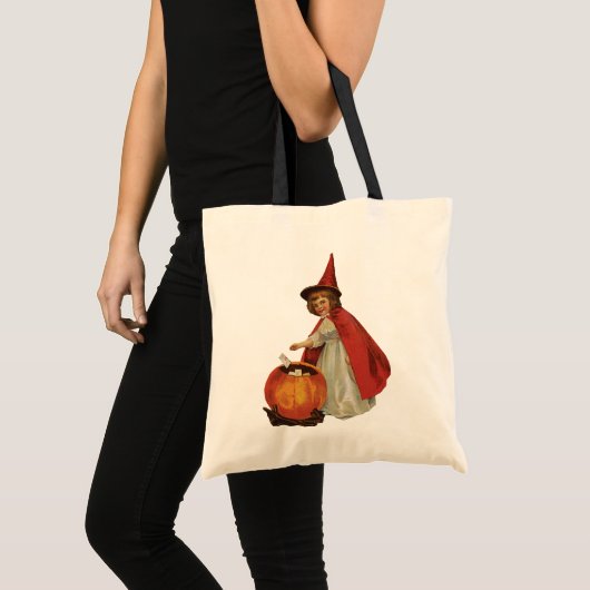 ouderwetse Halloween, witch girl Tote Bag (Voorkant (product))