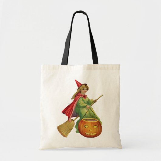 ouderwetse Halloween, witch girl Tote Bag (Voorkant)