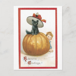 ouderwetse halloween, witkat briefkaart