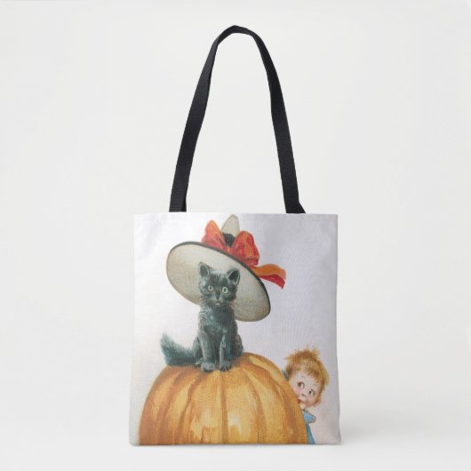 ouderwetse halloween, witkat tote bag (Voorkant)
