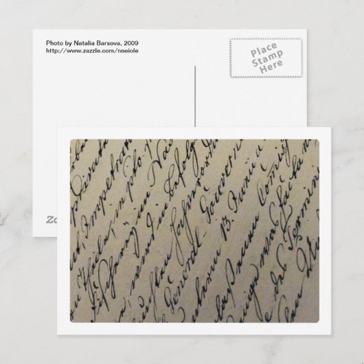 ouderwetse handschrift briefkaart (Voorkant / Achterkant)