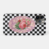 Ouderwetse Harlekijn Roze Rozen Case-Mate iPhone Case (Achterkant (horizontaal))