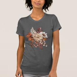 Ouderwetse herfst bloem bladeren t-shirt