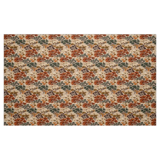 Ouderwetse herfst bloem botanisch patroon stof (Fat Quarter)