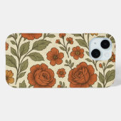 Ouderwetse herfst bloemenpatroon – Rustische botan Case-Mate iPhone Case (Achterkant (horizontaal))