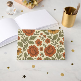 Ouderwetse herfst bloemenpatroon – Rustische botan Gastenboek