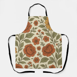 Ouderwetse herfst bloemenpatroon – Rustische botan Schort