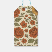 Ouderwetse herfst bloempatroon – Rustische botanis Cadeaulabel (Achterkant)