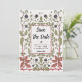 Ouderwetse Herfst Bramen Bewaar de Datum Save The Date (Staand voorkant)