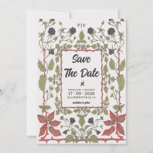 Ouderwetse Herfst Bramen Bewaar de Datum Save The Date