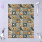 Ouderwetse herfst patchwork uitziende pompoen uil tissuepapier (Craft)