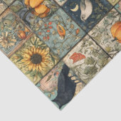 Ouderwetse herfst patchwork uitziende pompoen uil tissuepapier (Detail)