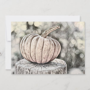 Ouderwetse herfst pompoenen herfstkleuren aquarel kaart