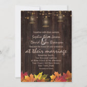 Ouderwetse herfstbladeren oude lantaarns houten br kaart (Voorkant)