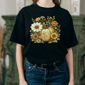 Ouderwetse herfststemming bloemige pompoenliefhebb Tri-Blend shirt