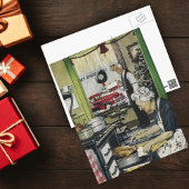 Ouderwetse Home Keuken Kerstkaarten Feestdagenkaart