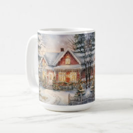  ouderwetse huis kerststal Mok