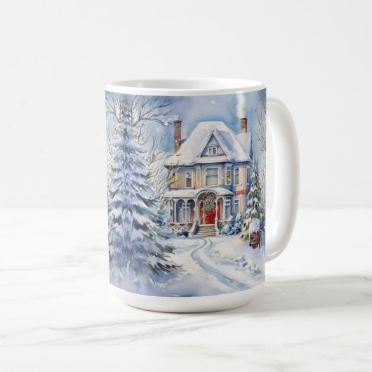 ouderwetse huis kerststal Mok (Voorkant rechts)