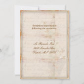 , ouderwetse huwelijksuitnodiging kaart (Achterkant)
