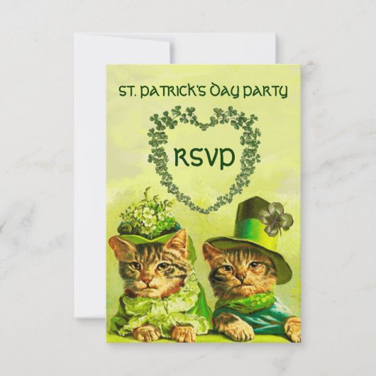 OUDERWETSE IERSE KATTEN, ST.PATRICK'S DAY PARTY RS RSVP KAARTJE (Voorkant)