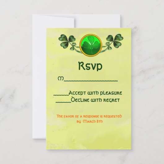 OUDERWETSE IERSE KATTEN, ST.PATRICK'S DAY PARTY RS RSVP KAARTJE (Achterkant)