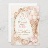 Ouderwetse ijs sociale blos ijscreme kaart (Voorkant / Achterkant)