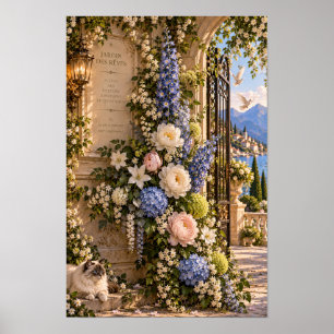 Ouderwetse Italiaanse Tuin Bloemstuk Muurkunst Poster