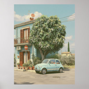 Ouderwetse Italiaanse zomerse straat Poster