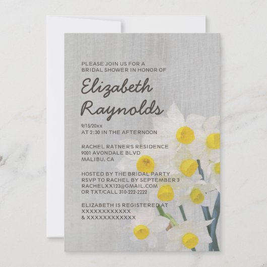 Ouderwetse Jonquil Bruilofts Uitnodigingen (Voorkant)