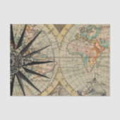 Ouderwetse kaart met kompas tissuepapier (Voorkant)
