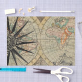 Ouderwetse kaart met kompas tissuepapier (Craft)