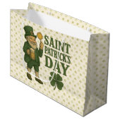 Ouderwetse, kabouter St. Patrick's Day Groot Cadeauzakje (Voorkant Gekanteld)