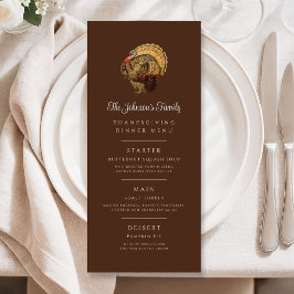 Ouderwetse kalkoenfamilie Thanksgiving-diner Menu