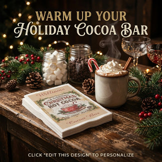 Ouderwetse kerst cacaobord servet