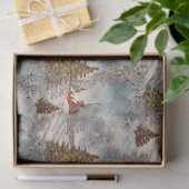 Ouderwetse Kerst Glitterend Winterdorp Tissuepapier (Geschenk)