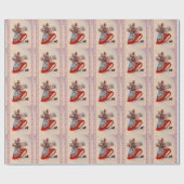 Ouderwetse Kerst Inpakpapier Winkel (Vlak)