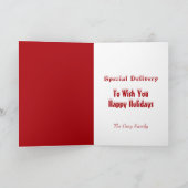 Ouderwetse kerst | Puppy Dog Mail Feestdagen Kaart (Binnen)